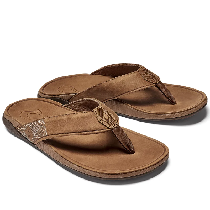 surfboards with extra buoyancy for paddling-Olukai Mens Tuahine Toffee Sandal