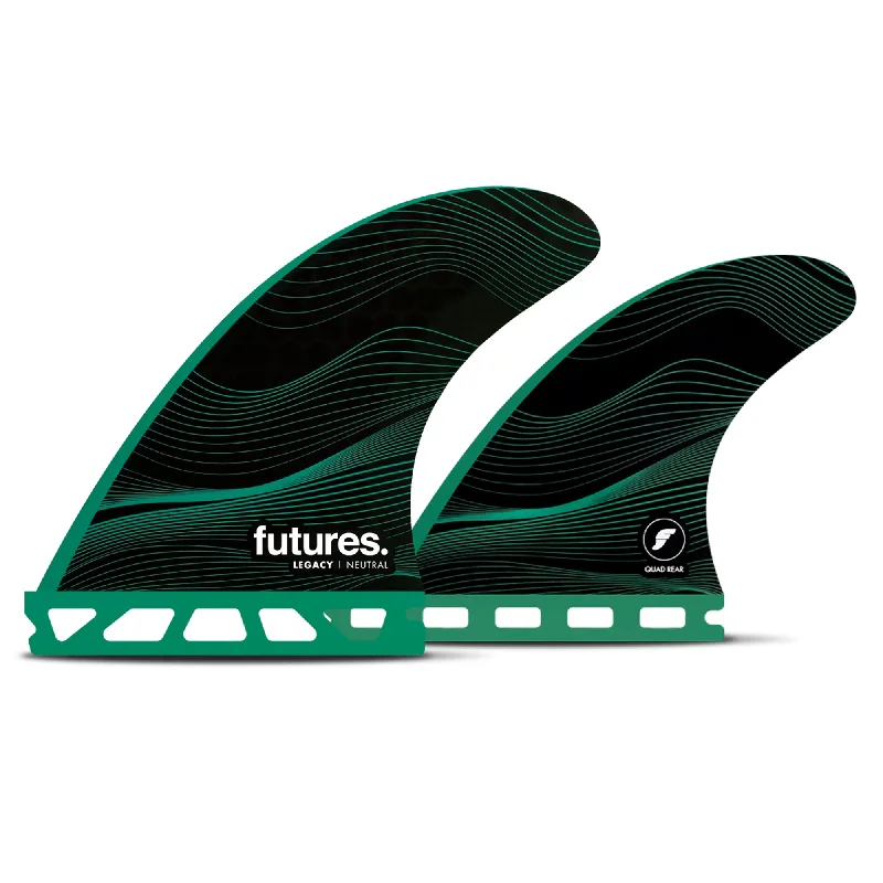 Futures F6 Honeycomb Medium Quad Fin Set - Medium/Green