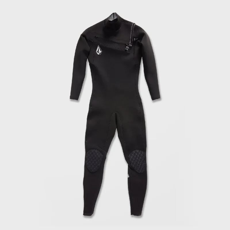 wetsuits for eco-conscious consumers-Volcom Modulator 3/2 Mens Chest Zip Wetsuit - Black