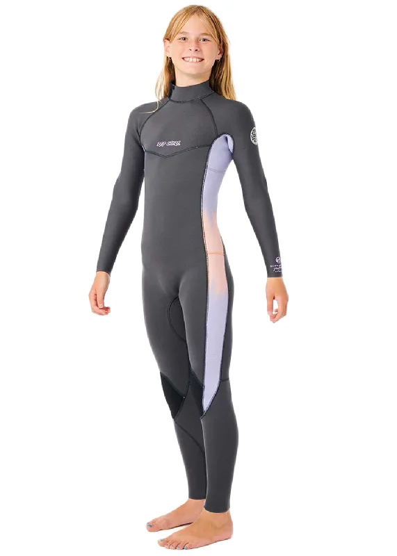 wetsuits for professional water sports athletes-Rip Curl Girls Dawn Patrol 3/2mm Back Zip Steamer Wetsuit