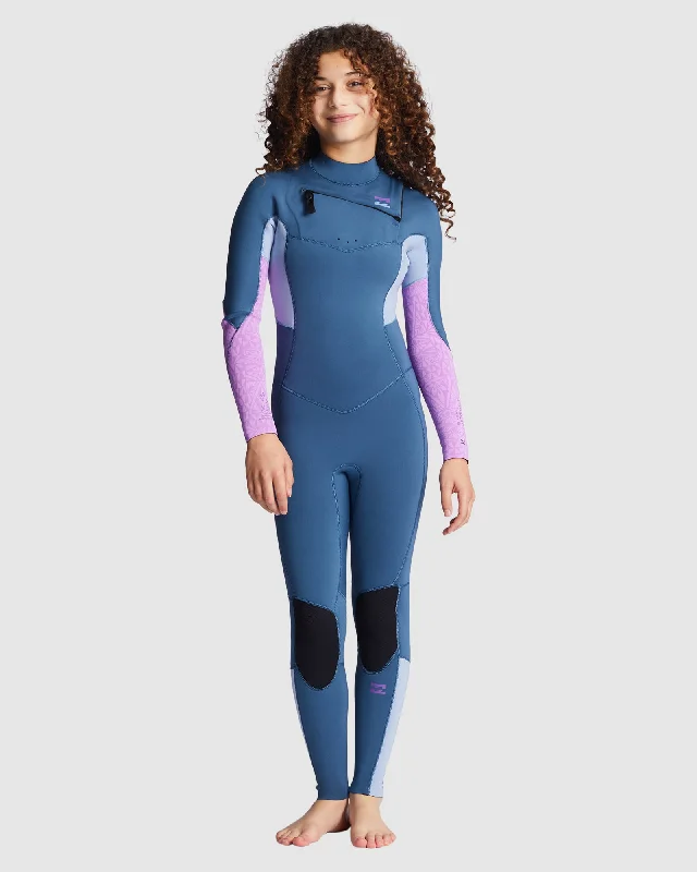 wetsuits for longer endurance in cold water-Girls 6-14 3/2mm Synergy Chest Zip Gbs Wetsuit