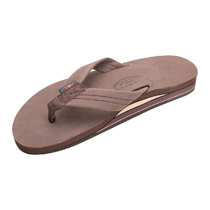 surfboards with extra buoyancy for paddling-Rainbow Double Layer Expresso Premier Leather with Arch Support