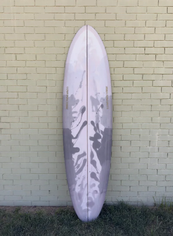 longboards for deep bottom turns-6'10" Lovemachine Surfboards Cheet - Lilac Abstract