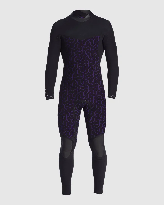 best wetsuits for professional swimmers-Mens 3/2mm Furnace Comp Back Zip Steamer Wetsuit