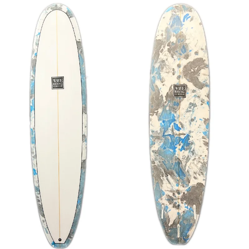 surfboards for medium-sized waves-WRV 7'4" Kamp Trident Blue/Grey Splatter Surfboard