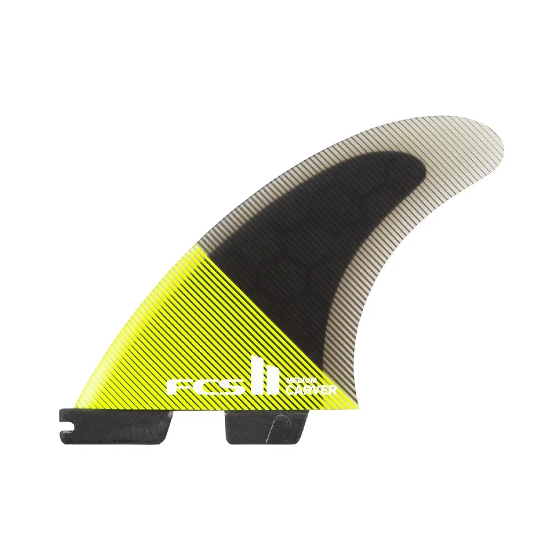 FCS II Carver Performance Core Tri Surfboard Fins - Medium/Acid Black