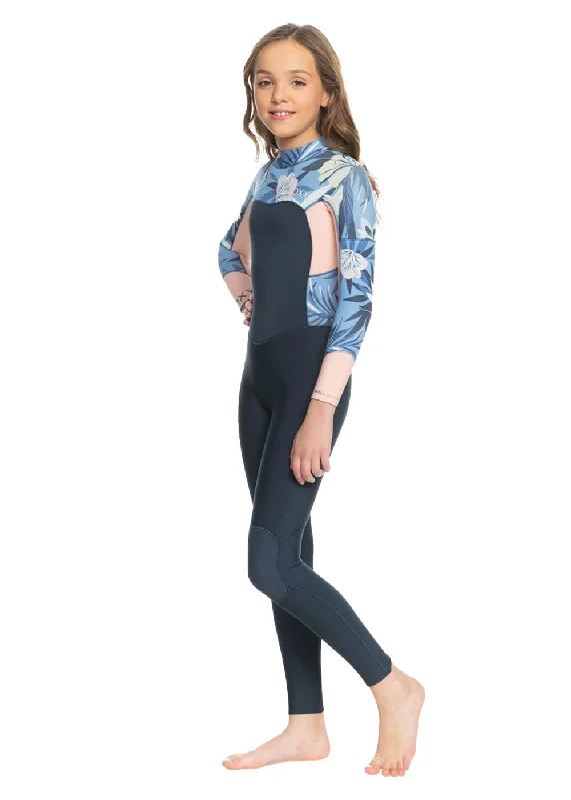 wetsuits for triathletes with comfort-Roxy Girls Swell Series 3/2mm GBS BZ Steamer Wetsuit