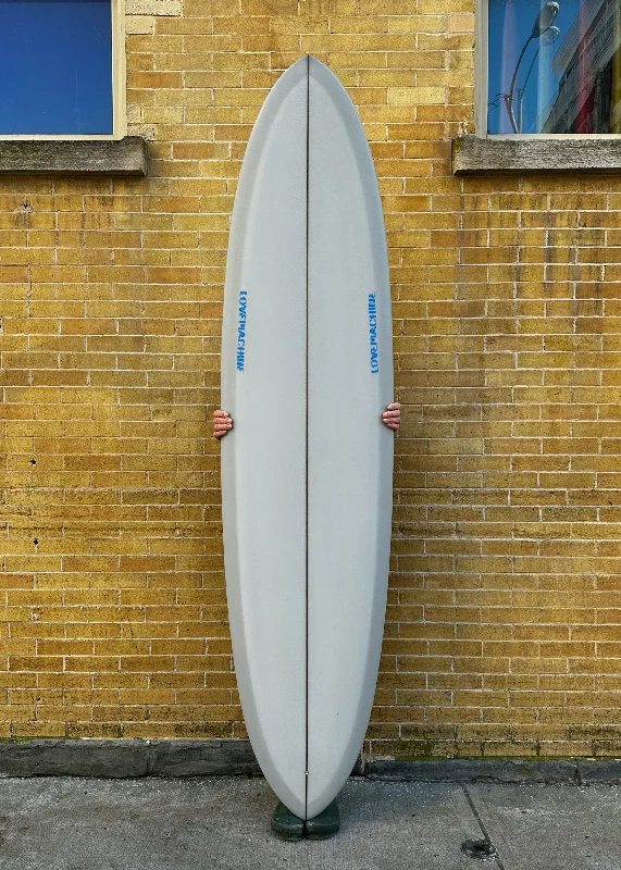 longboards for quick foot adjustments-7'10" Lovemachine Surfboards Thick Lizzy - Light Grey