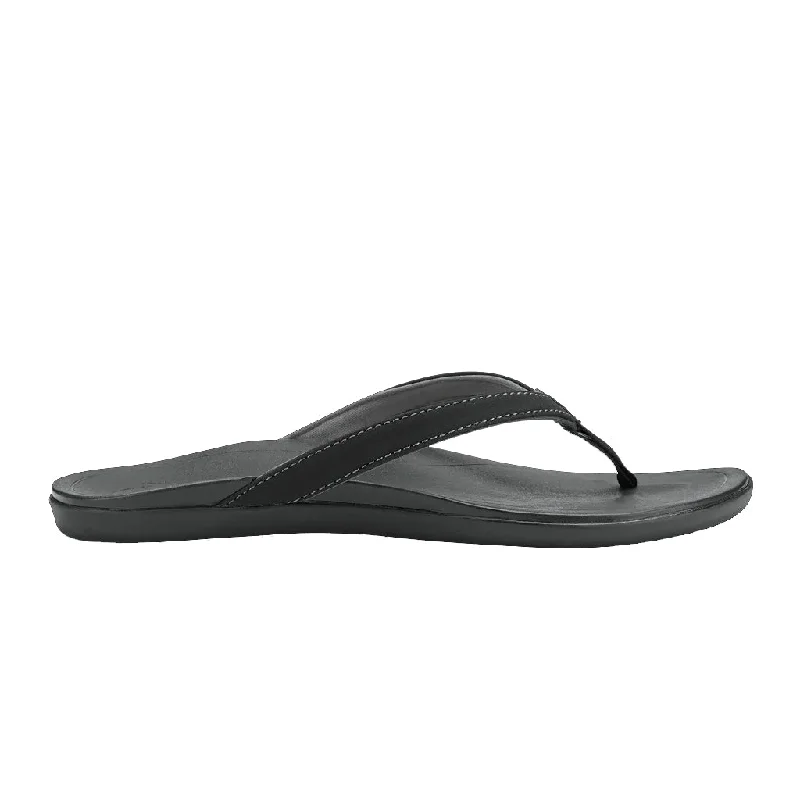 surfboards for deep bottom turns-Olukai Womens Ho‘opio Onyx/Onyx Sandal