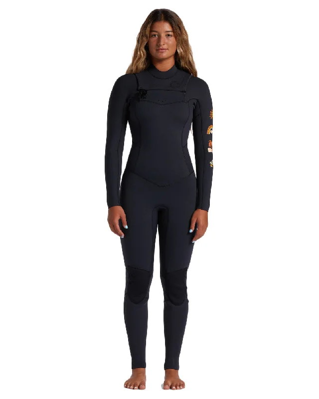 wetsuits with easy entry and exit-Billabong Women's Salty Dayz Natural 3/2 Chest Zip Wetsuit - Black Tide