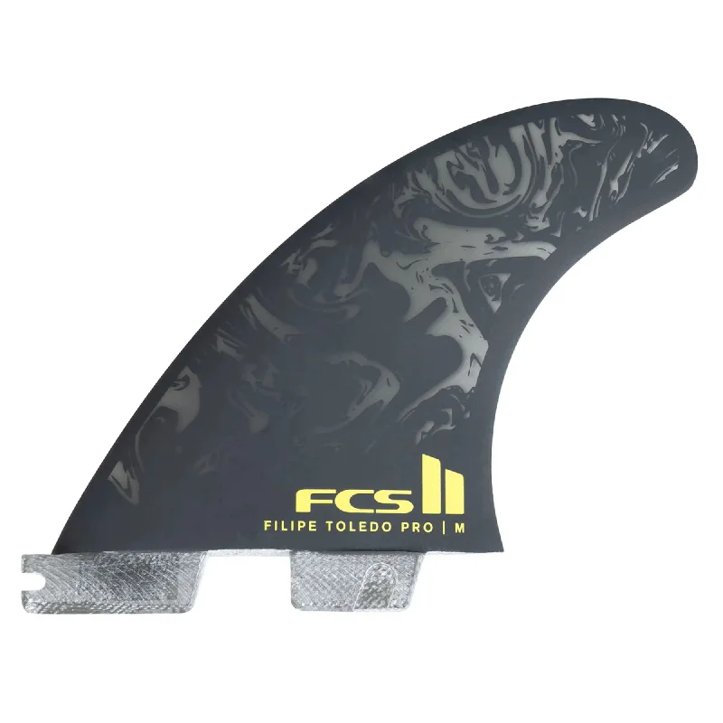 FCS II Filipe Toledo Performance Glass Tri Surfboard Fins - Medium/Black Acid