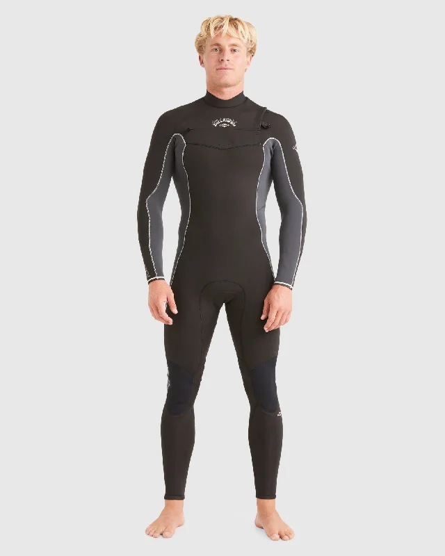 best wetsuits for beginner divers-Mens 3/2mm Absolute Chest Zip Steamer Wetsuit