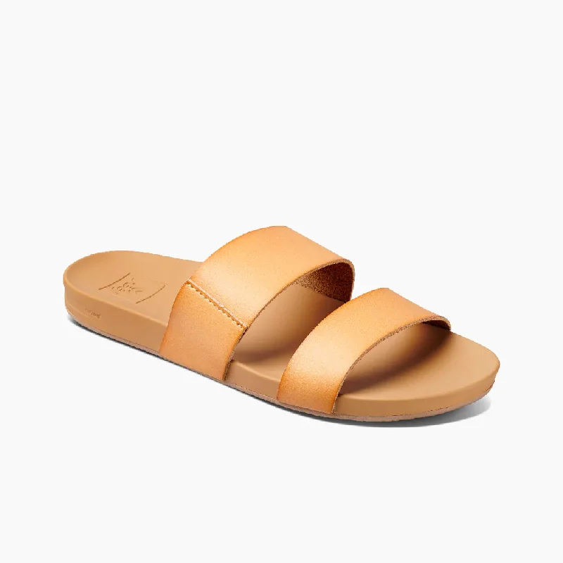 surfboards with high tail kick for maneuverability-Reef Womens Cushion Vista Natural Sandal