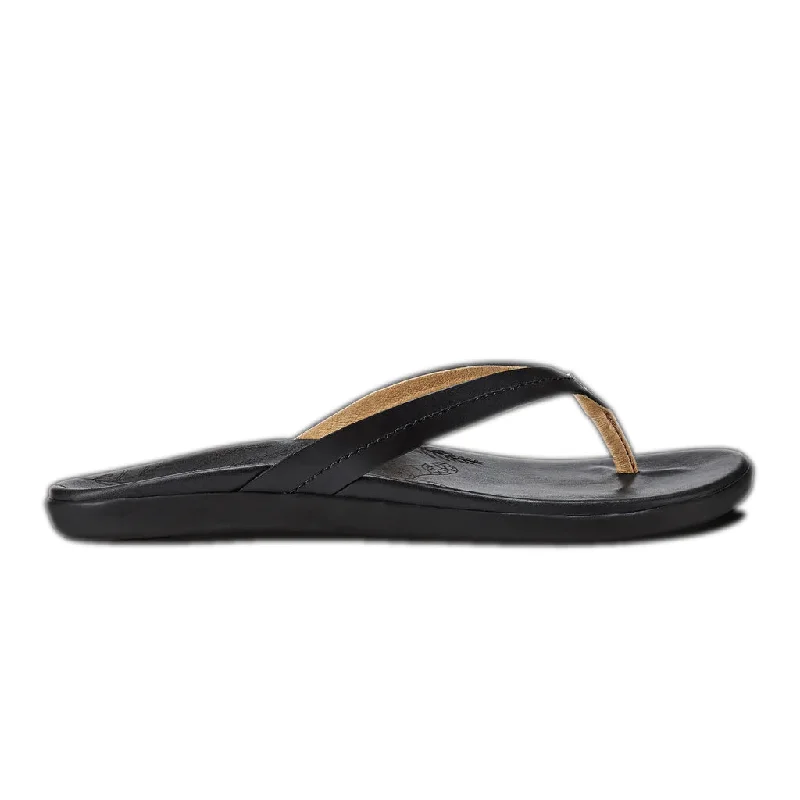 surfboards for big wave performance-Olukai Womens Honu Black/Black Sandal