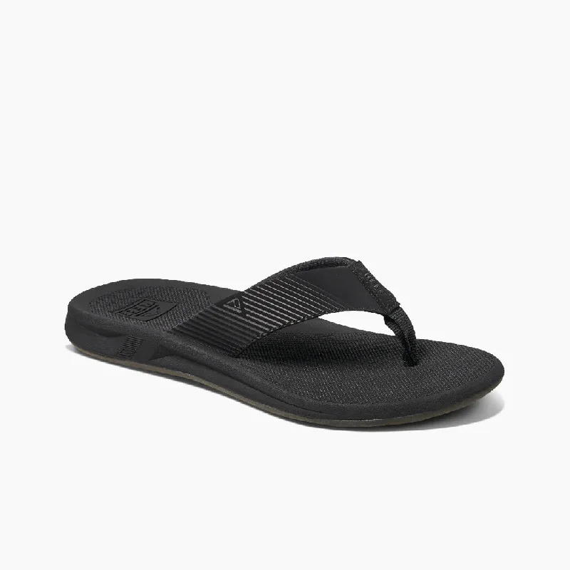 surfboards with wider noses for added stability-Reef Mens Phantom II Black/Black Sandal