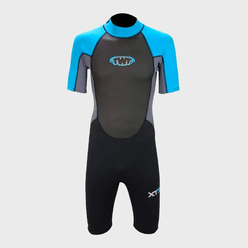 wetsuits with breathable materials for comfort-TWF XT3 3mm Mens Shortie Wetsuit - Blue