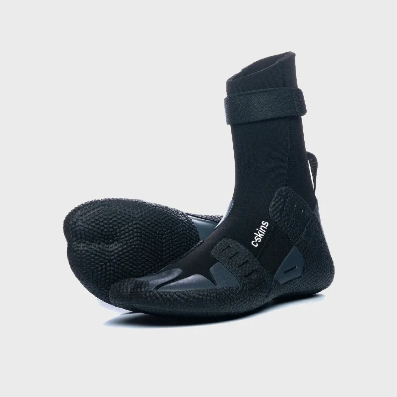 wetsuits for long surfing sessions-C-Skins Session 5mm Hidden Split Toe Wetsuit Boots - Black/Black