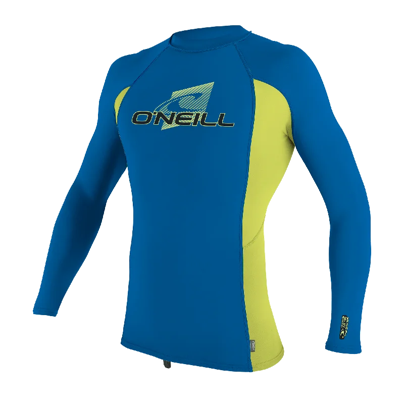 wetsuits with fleece lining for added warmth-O'NEILL - YOUTH PREMIUM SKINS L/S RASH GUARD