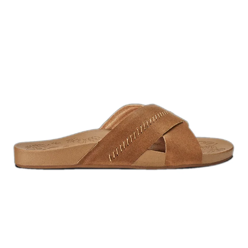 surfboards for responsive foot positioning-Olukai Womens Kipe'a 'Olu Sahara/Sahara Sandal