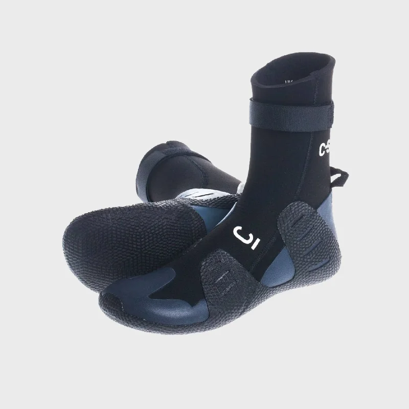 wetsuits for more freedom in water activities-C-Skins Session 5mm Round Toe Wetsuit Boot - Black/Charcoal