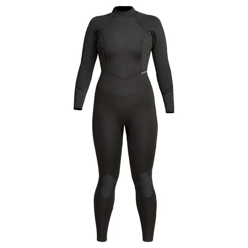 wetsuits for swimmers who need more buoyancy-XCEL WETSUITS WOMEN'S AXIS 3/2mm BACK ZIP FULLSUIT BLACK FLORAL