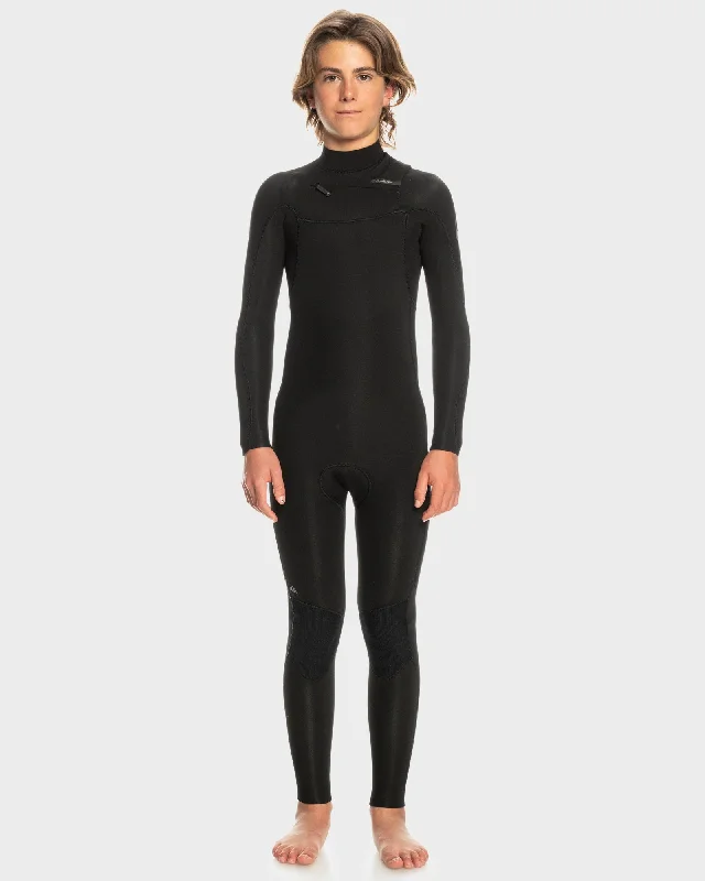 wetsuits for all-day comfort in water sports-Boys 8-16 4/3mm Everyday Sessions Chest Zip Wetsuit