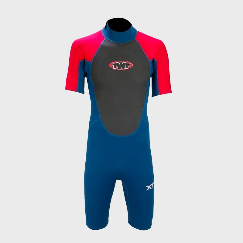 wetsuits for deep-sea diving expeditions-TWF XT3 3mm Mens Shortie Wetsuit - Red