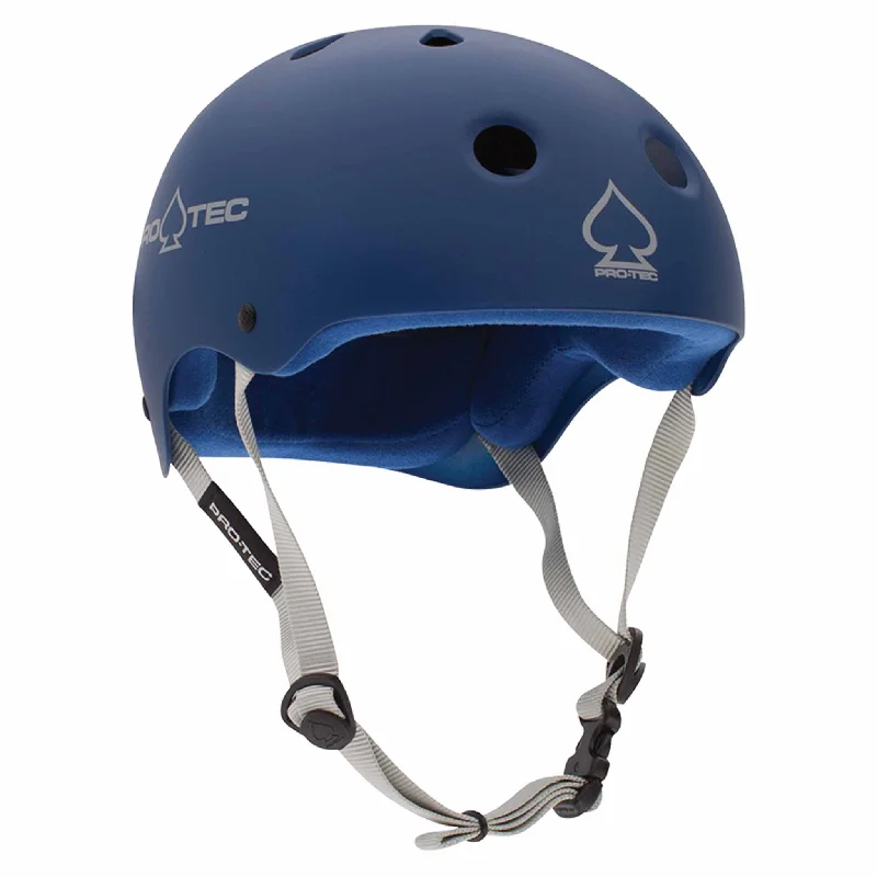 surfboards for better foot traction-Protec Classic Matte Blue Skate Helmet