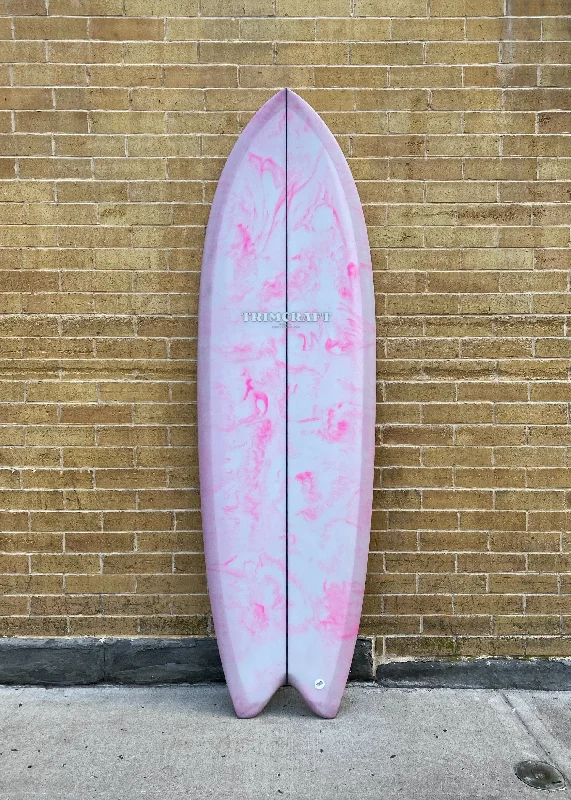 longboards for riders of all sizes-5'9" Trimcraft Surfboards Will's Fish - Neon Swirls