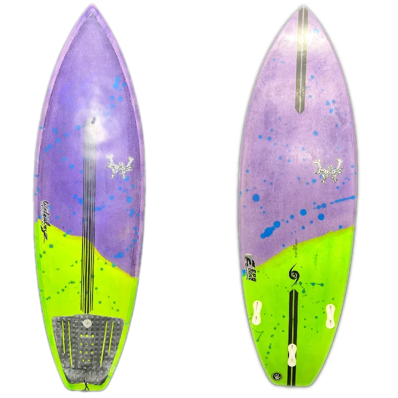 surfboards with wider noses for added stability-Used WBZ 5'1" Dragon Purple/Green