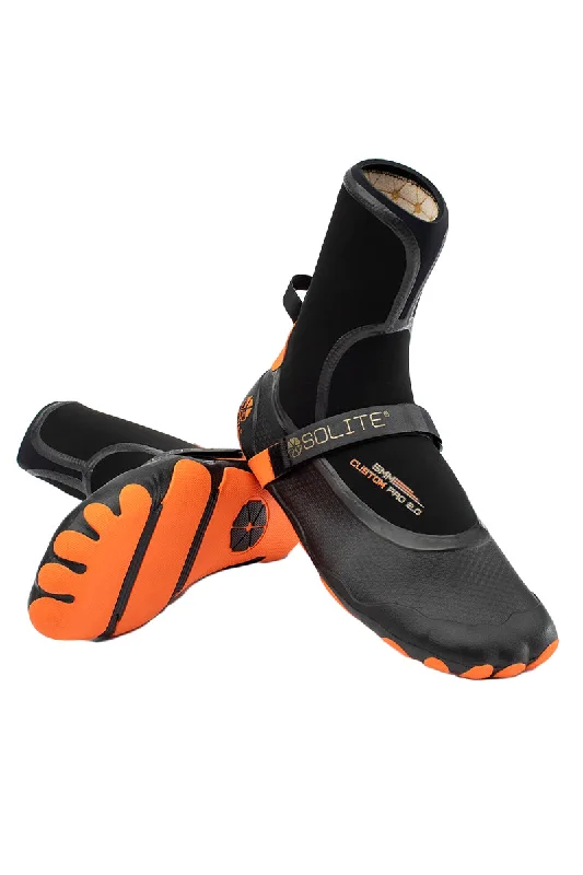 best wetsuits for cold water-Solite Custom Pro 2.0 5mm Split Toe Boot - Orange / Black