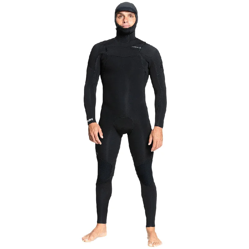 best wetsuits for consistent performance-Quiksilver Sessions 5/4/3mm Chest Zip Hooded Wetsuit