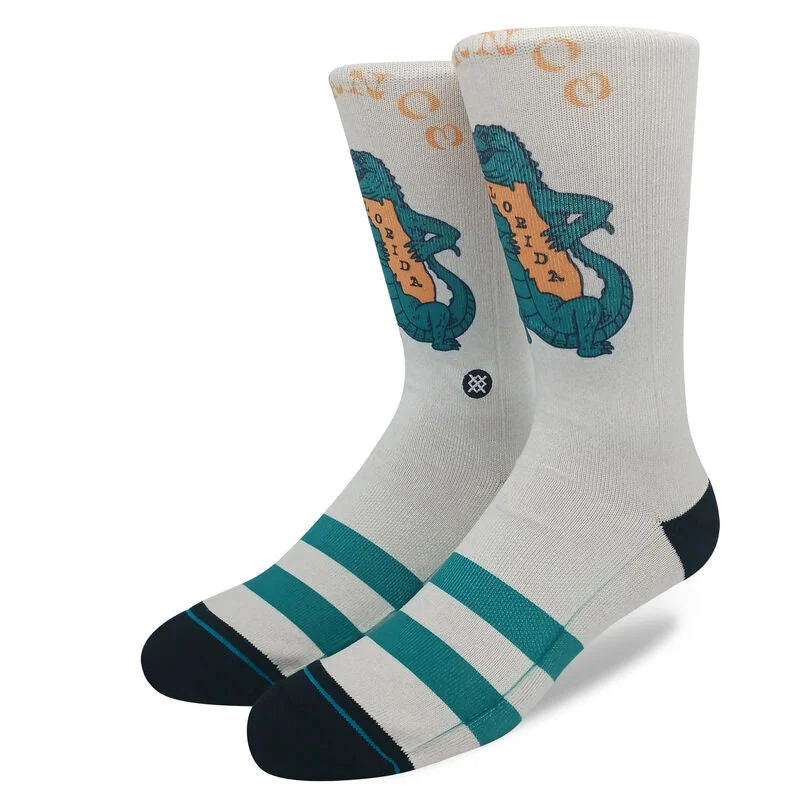 surfboards for relaxed cruising-Stance Gator Crew Sock Off White