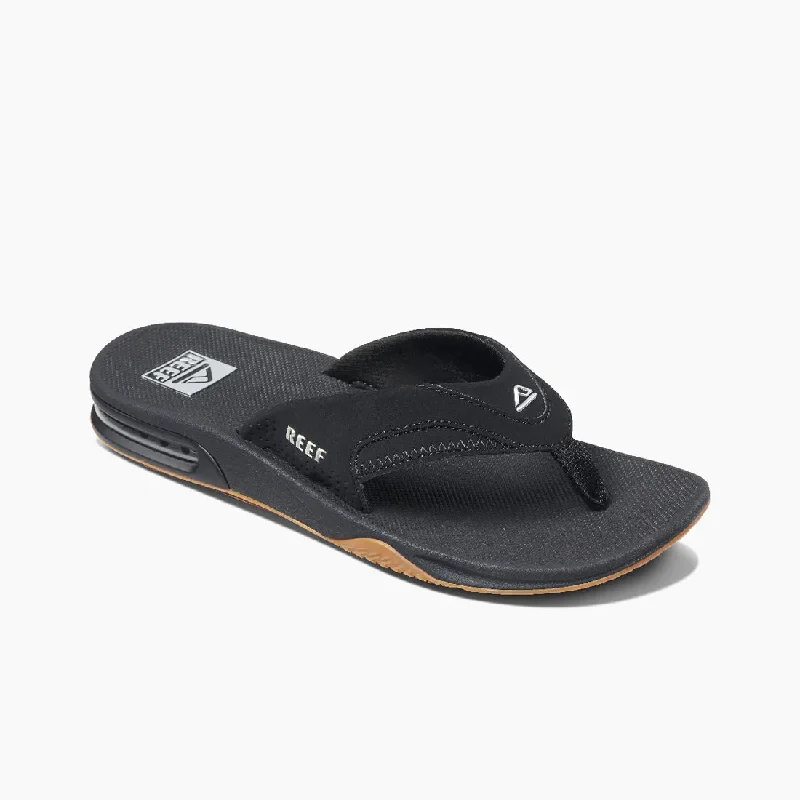 lightweight surfboards for easy handling-Reef Mens Fanning Black/Silver Sandal