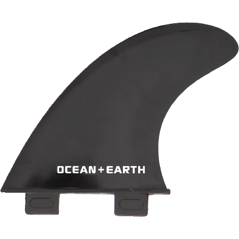 Ocean & Earth Polycarbonate Thruster Dual Tab Md Fins - Black