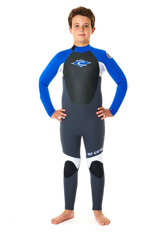 best wetsuits for consistent performance-Rip Curl Boys Omega 3/2mm E-Stitch Back Zip Steamer Wetsuit