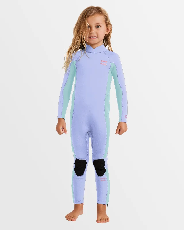 wetsuits for reduced drag and speed-Girls 2-7 3/2mm Foil Back Zip Wetsuit