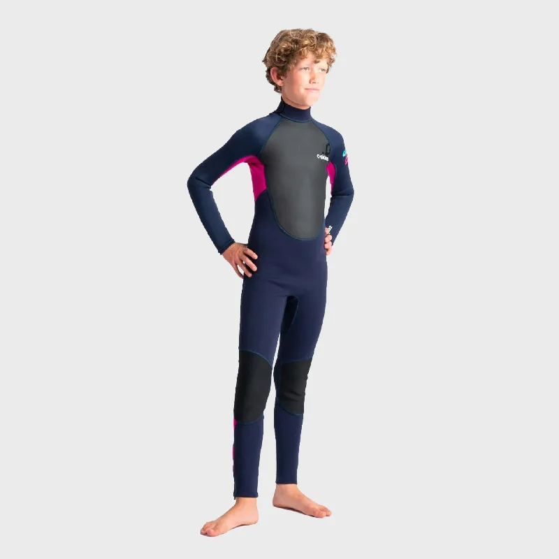 wetsuits with enhanced flexibility for free movement-C-Skins Element 3/2 Junior Kids Wetsuit - Slate/Magenta/Multi