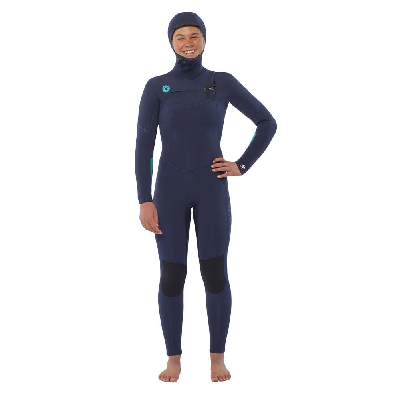 wetsuits for deep-sea diving-SisstrEvolution 5/4 Hooded Chest Zip Wetsuit - Strong Blue