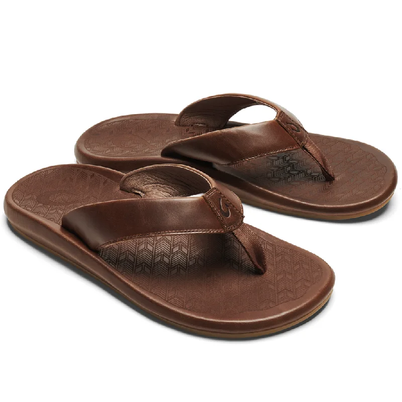 surfboards for responsive rail turns-Olukai Mens ‘Ilikai Toffee Sandal