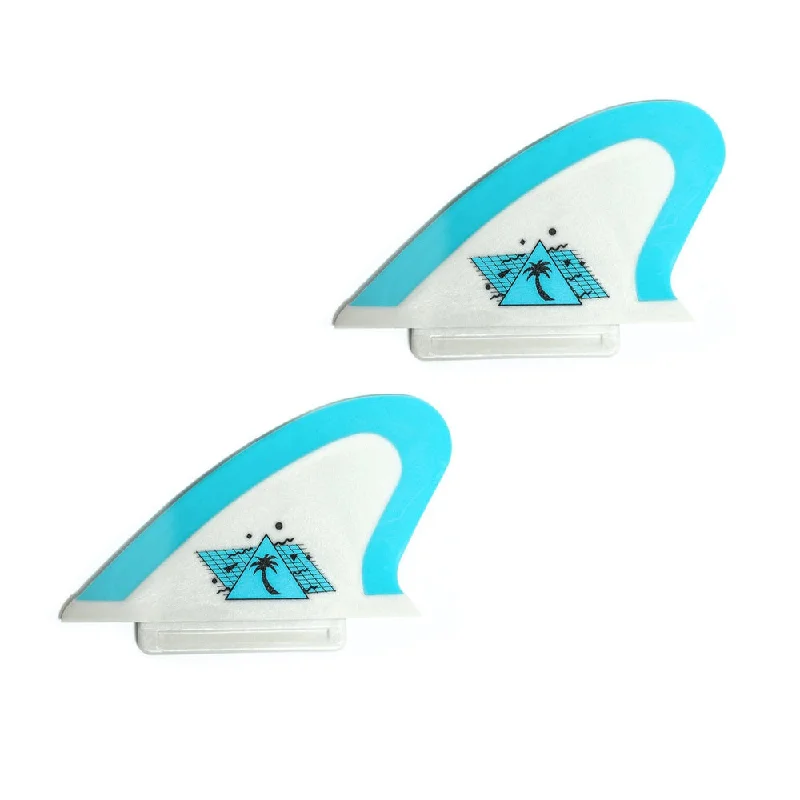 Catch Surf Fins - Hi-Perf Safety Edge: Keel Twin Set Grey/ Cool Blue