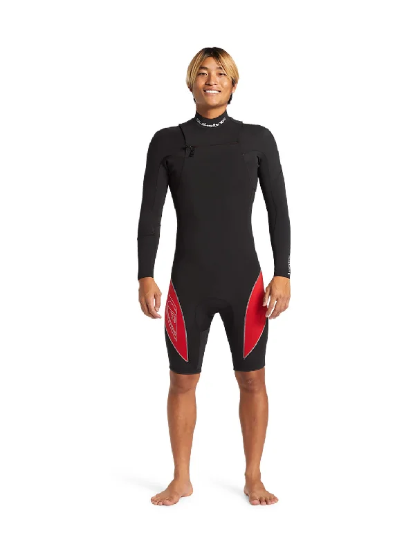 wetsuits with anti-abrasion technology-Quiksilver Mens Mercury 2mm GBS CZ LS Spring Suit Wetsuit