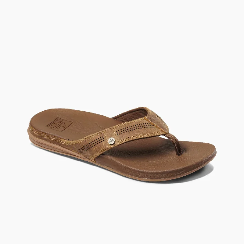 surfboards with increased volume for buoyancy-Reef Mens Cushion Lux Toffee Sandals