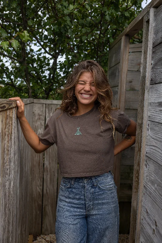 Brown Teepee Crop Tee