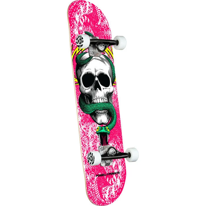 surfboards for excellent wave-catching-Powell Skull & Snake 7.75 Pink Complete