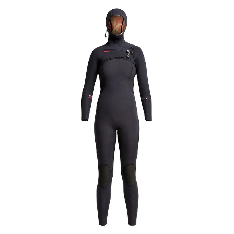 wetsuits with anti-abrasion technology-Xcel Women's Comp X Hooded 4.5/3.5 Wetsuit - Black