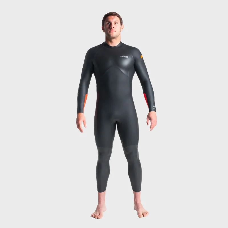 wetsuits for all-day comfort in water sports-Swim Research 4/3 Mens Back Zip Wetsuit - Black/Orange