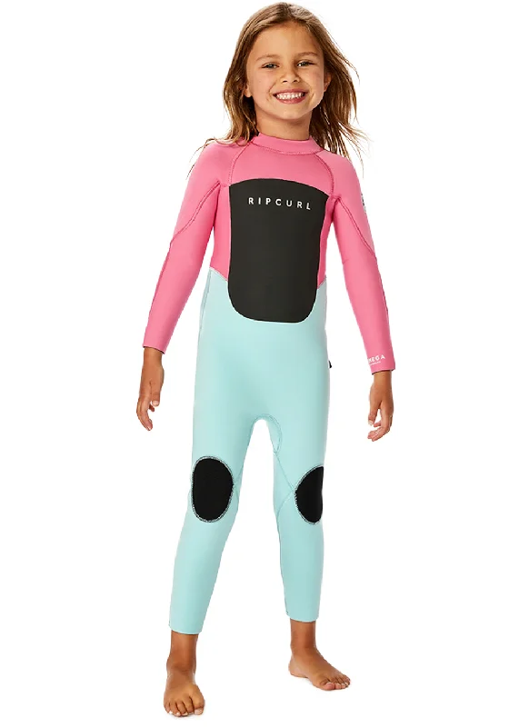 wetsuits for tropical water activities-Rip Curl Groms Omega 3/2mm Back Zip Steamer Wetsuit