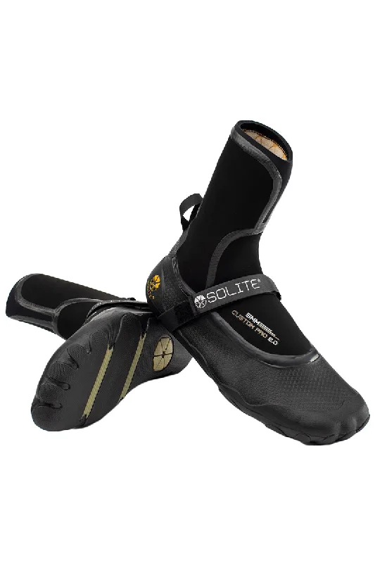 wetsuits for warm water surfing-Solite Custom Pro 2.0 5mm Split Toe Boot - Gum / Black