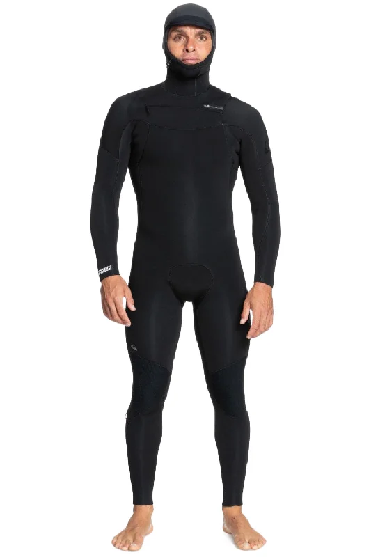 wetsuits for maximum stretchability-Quiksilver Everyday Sessions 5/4/3mm Chest Zip Hooded Wetsuit